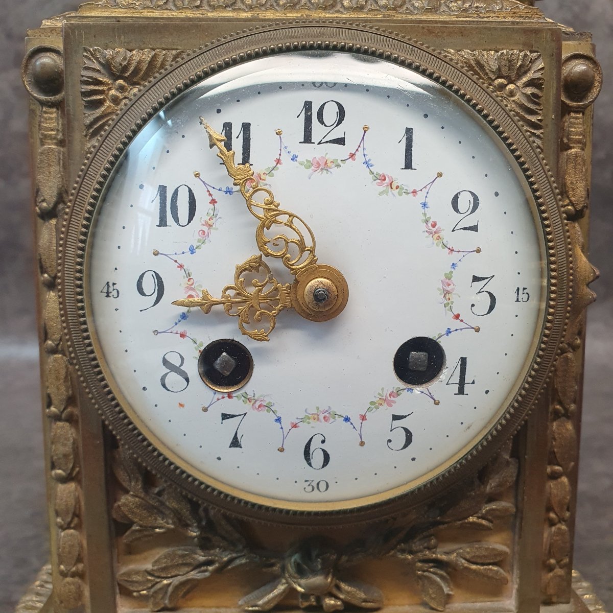 Louis XVI-style Bronze And Marble Clock-photo-3