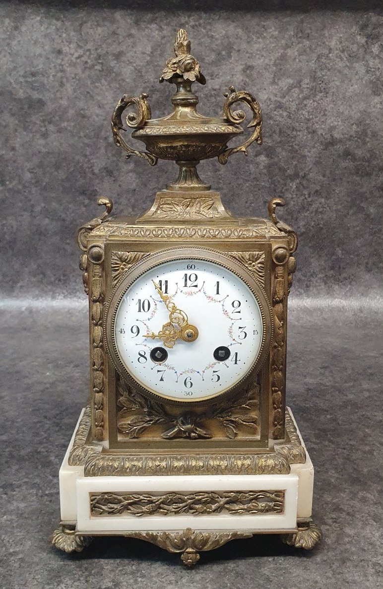 Louis XVI-style Bronze And Marble Clock