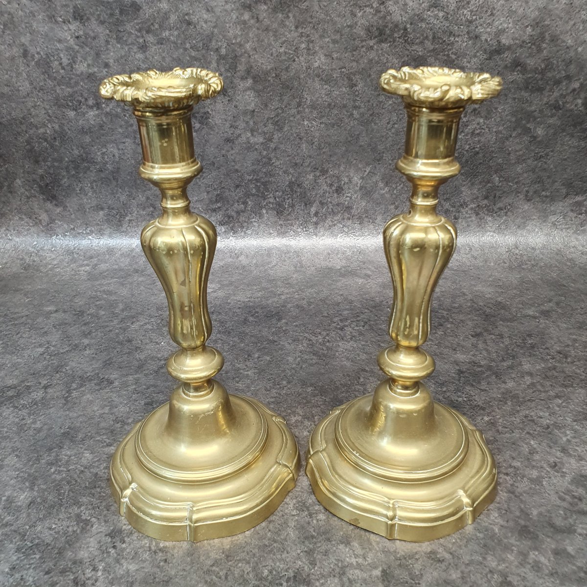 Pair Of Louis XV Bronze Candlesticks-photo-2