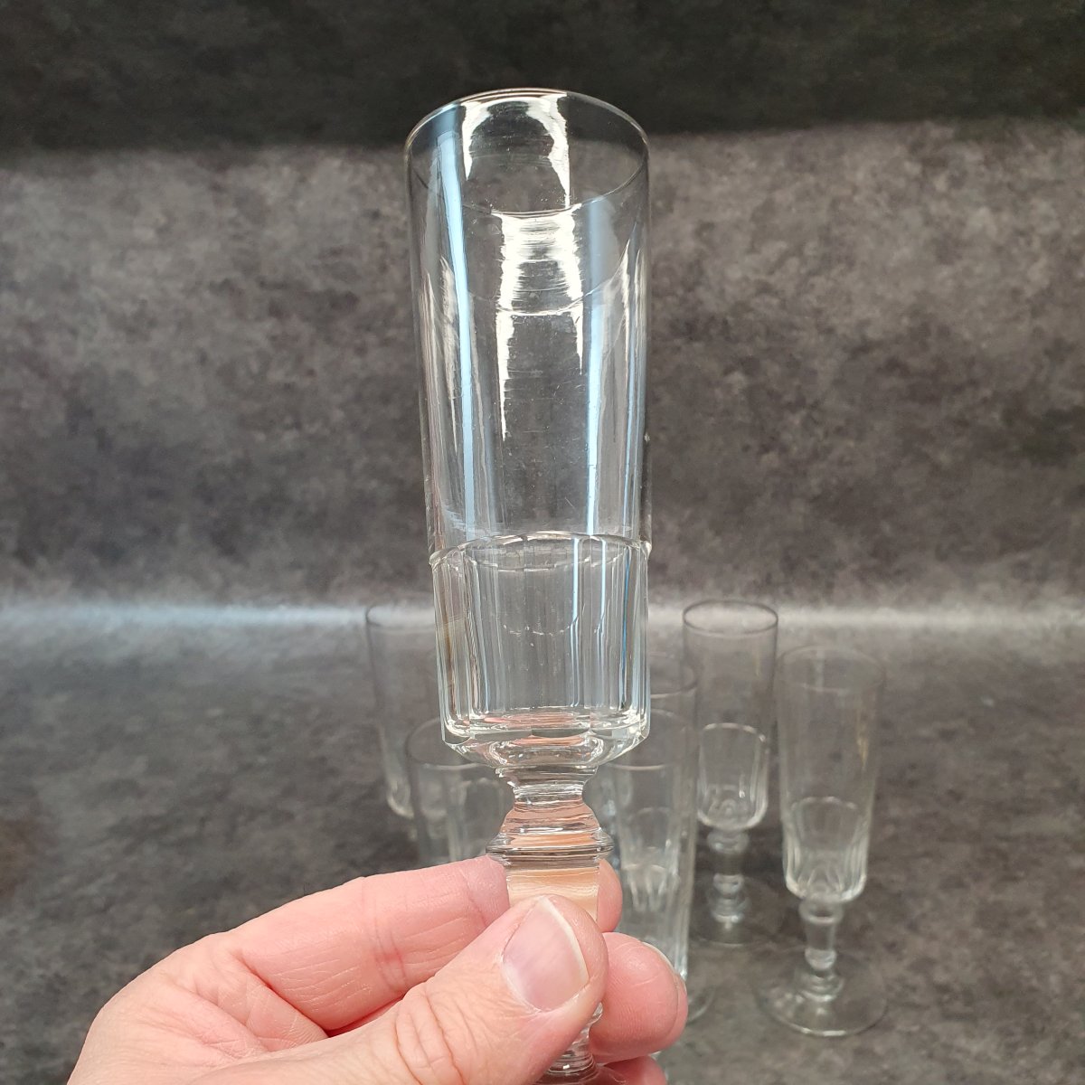 9 flutes à champagne XIX ème-photo-4