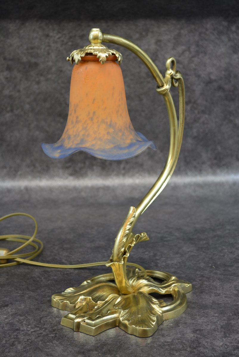 Muller Frères Auguste Delafontaine - Buffet table lamp - swan neck