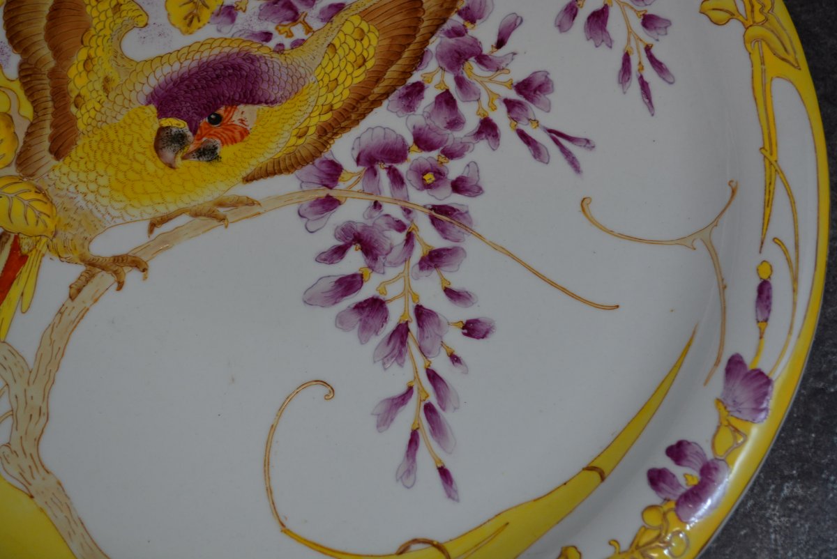 Art Nouveau Rozenburg Painted Porcelain Dish-photo-4