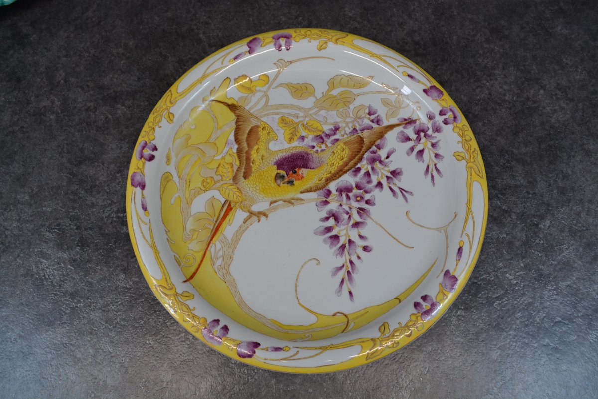 Art Nouveau Rozenburg Painted Porcelain Dish-photo-2