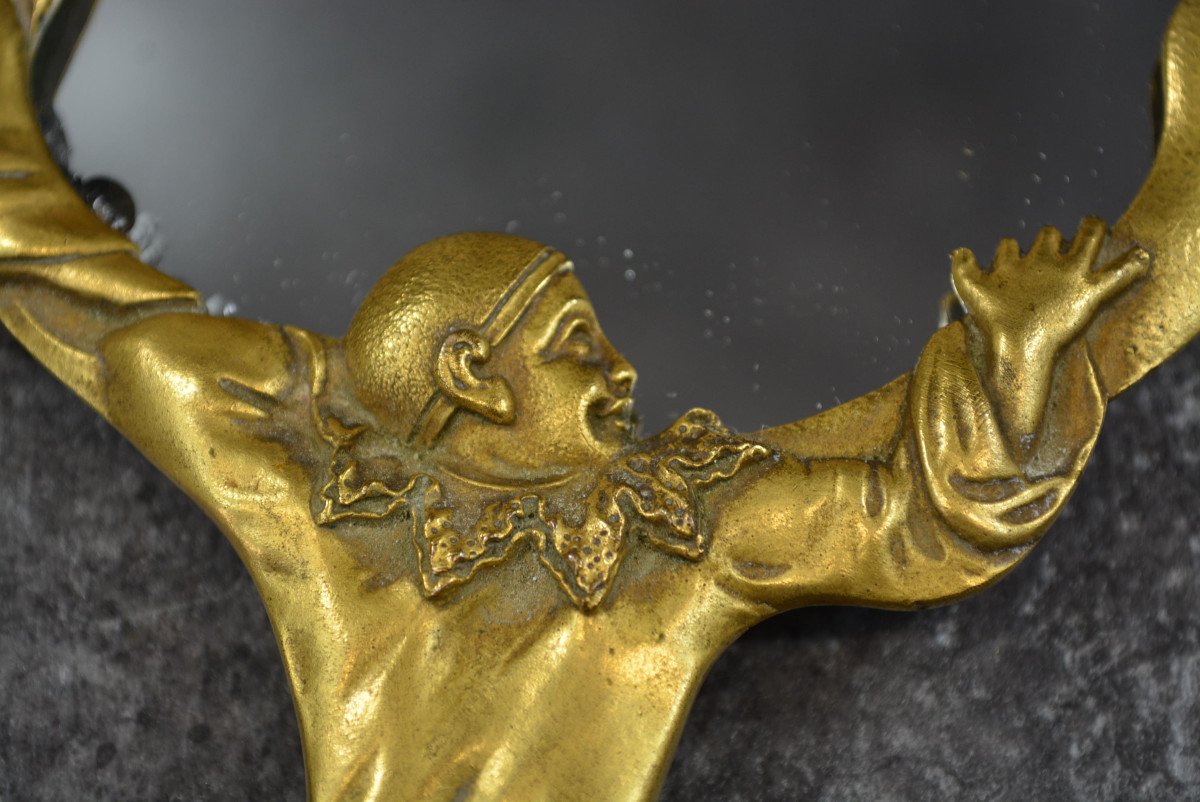 Bronze Hand Face With Pierrot Decor-photo-3