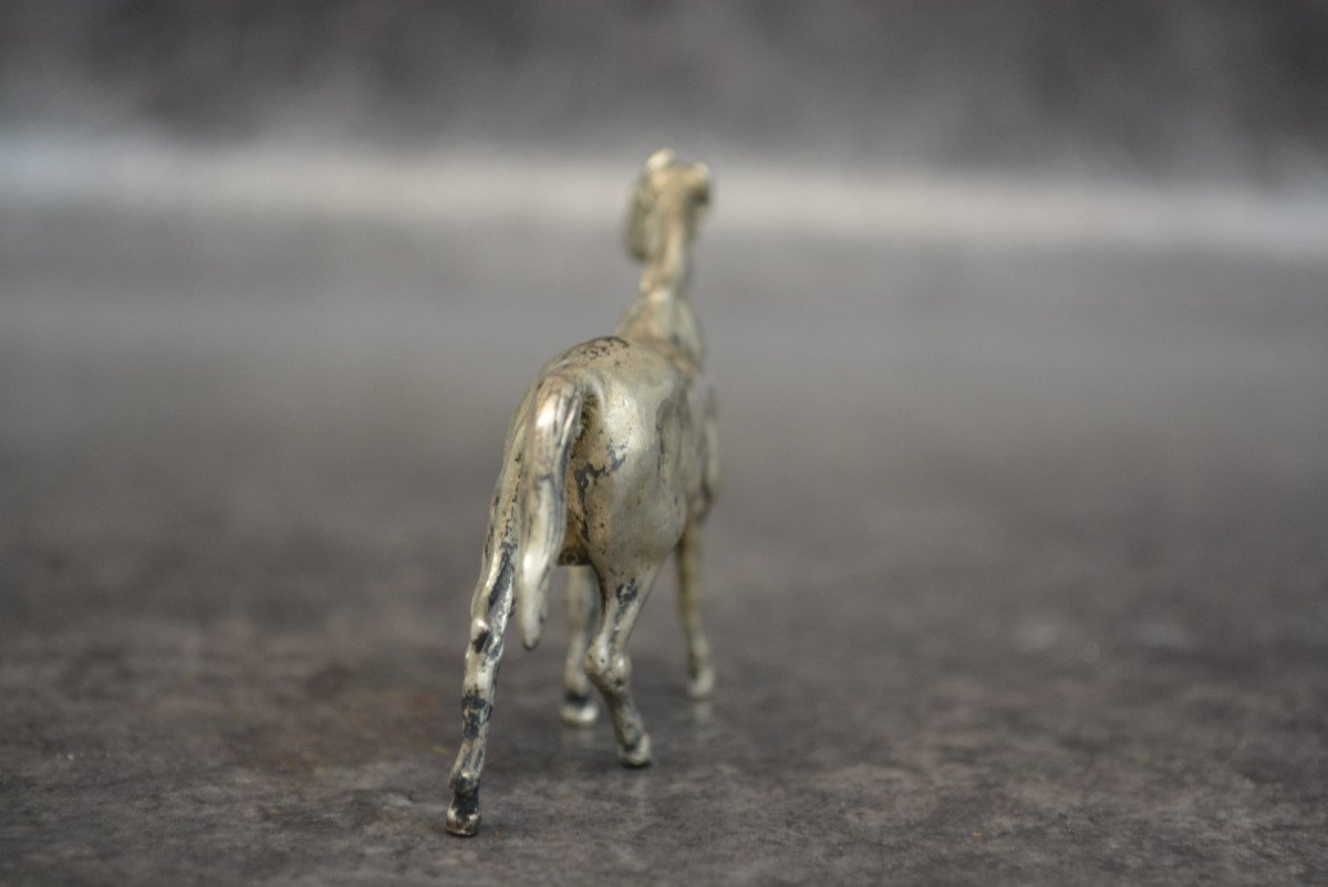 Horse Figurine In Sterling Silver Goldsmith Morand Poincon Minerva-photo-1