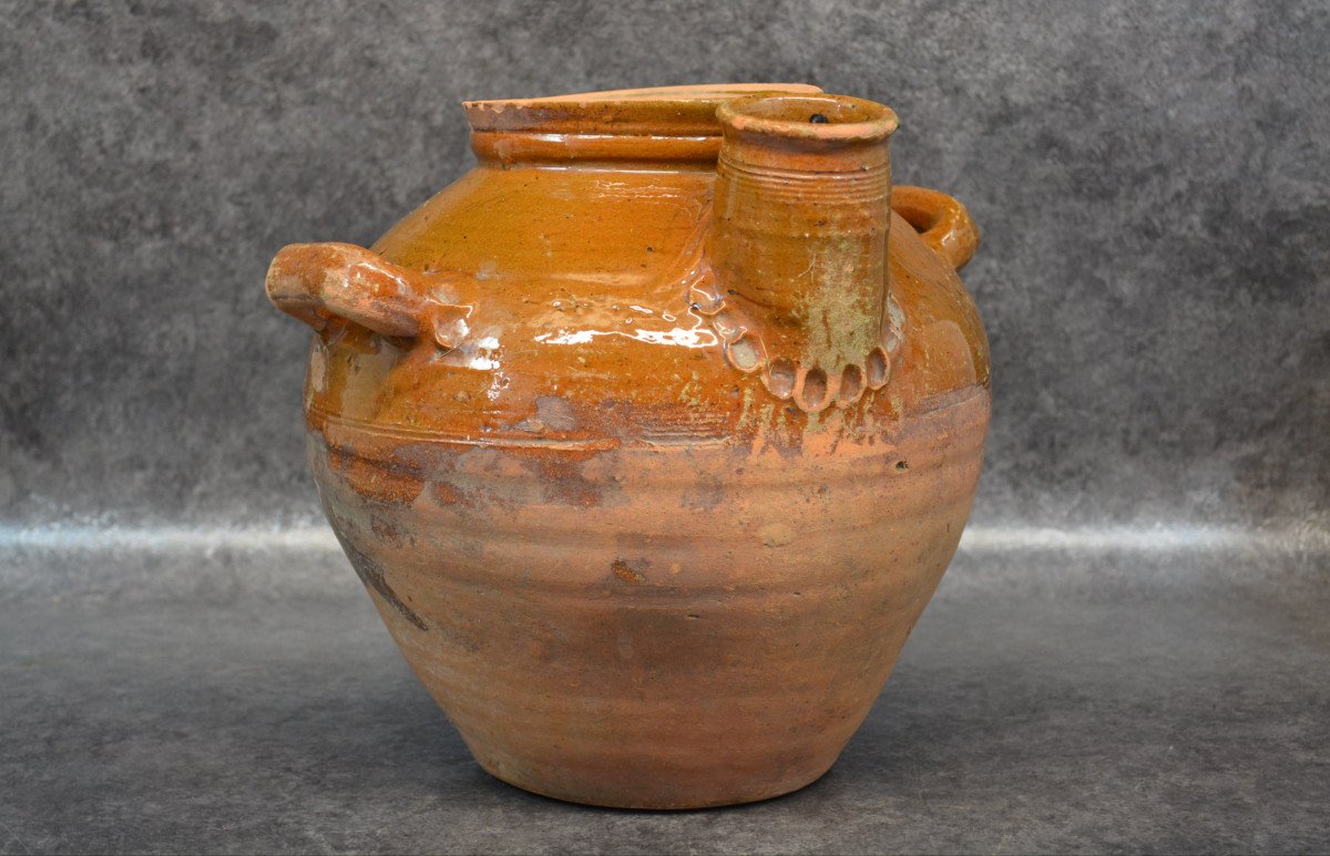 Glazed Enameled Terracotta Jar