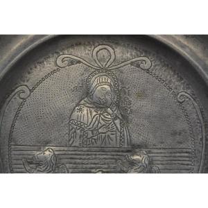 Religious Pewter Plate