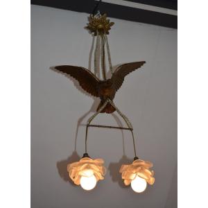 Lustre En Bronze Massif Colombe 