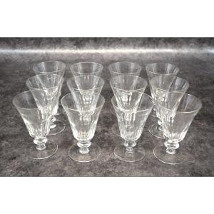 Lot De 12 Verres à Vin En Verre Taillés