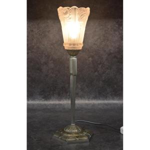 Beautiful Art Deco Lamp In Bronze J.robert