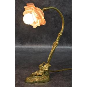 Art Nouveau Doves Decor Desk Lamp