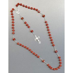 Rosary In Silver And Agathe