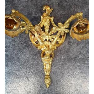 Art Nouveau Gilt Bronze Wall Lamp