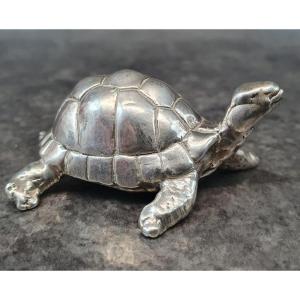 Turtle Figurine In 925 Sterling Silver