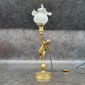 Cherub Bronze Lamp