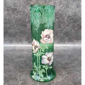 Large Enameled Legras Vase