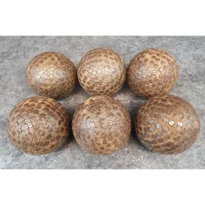 Set Of 6 Lyonnaise Pétanque Balls With Studs