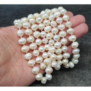 Collier sautoir en perle 