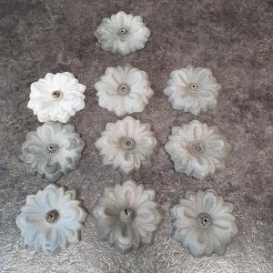 Set Of 10 Zinc Rosettes For Decoration
