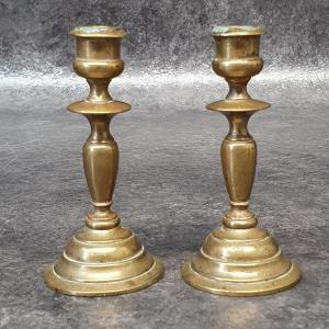 Mini paire de bougeoir en Bronze XIX ème