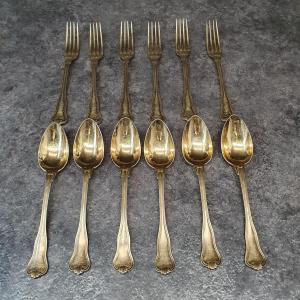 lot de 12 couverts ancien Christofle en métal doré plaqué or