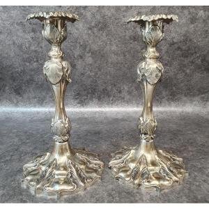 Pair Of 18th Century Bronze Candlesticks