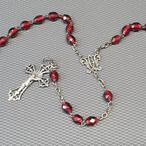 Sterling Silver And Garnet Rosary