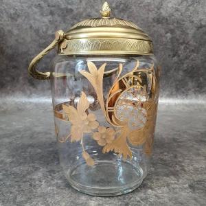 Crystal Cookie Jar, Cut And Gilded With Fine Gold