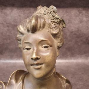 Art Nouveau Terracotta Bust Signed By Caudray