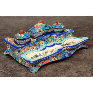 Longwy Enamel Inkwell