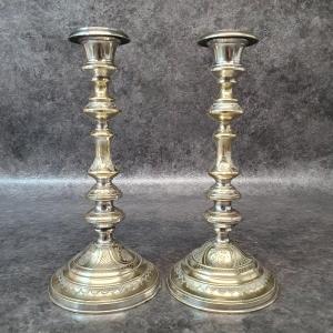Paire De Bougeoir En Bronze