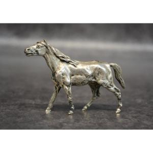 Horse Figurine In Sterling Silver Goldsmith Morand Poincon Minerva