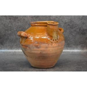 Glazed Enameled Terracotta Jar