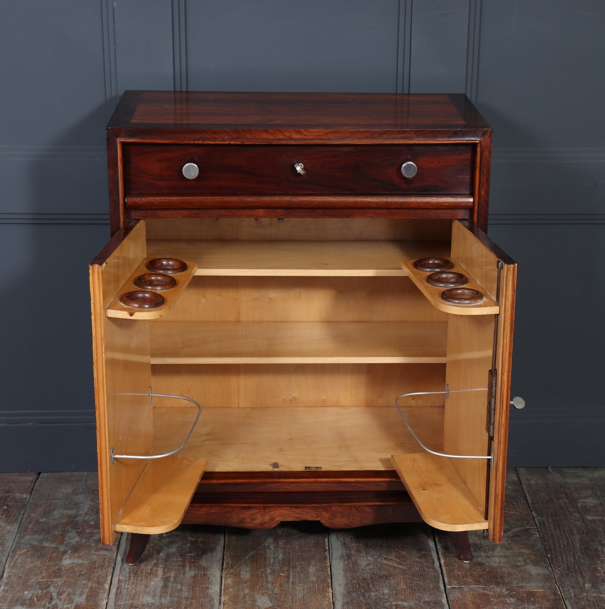 Art Deco Rosewood Bar Cabinet-photo-7
