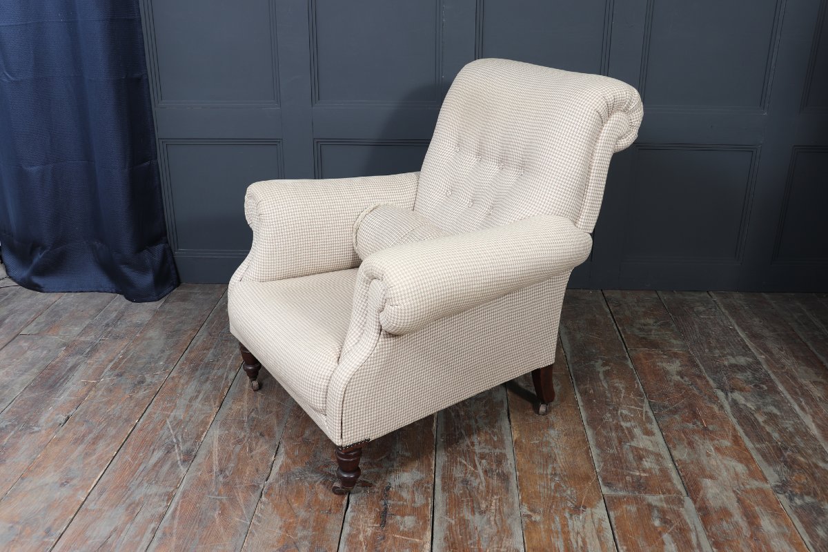 Fauteuil capitonné de style victorien tardif, anglais, vers 1890-1900-photo-8