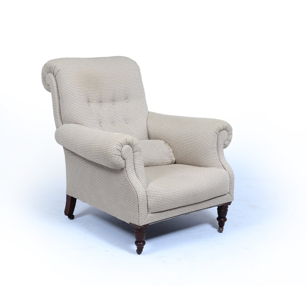 Fauteuil capitonné de style victorien tardif, anglais, vers 1890-1900