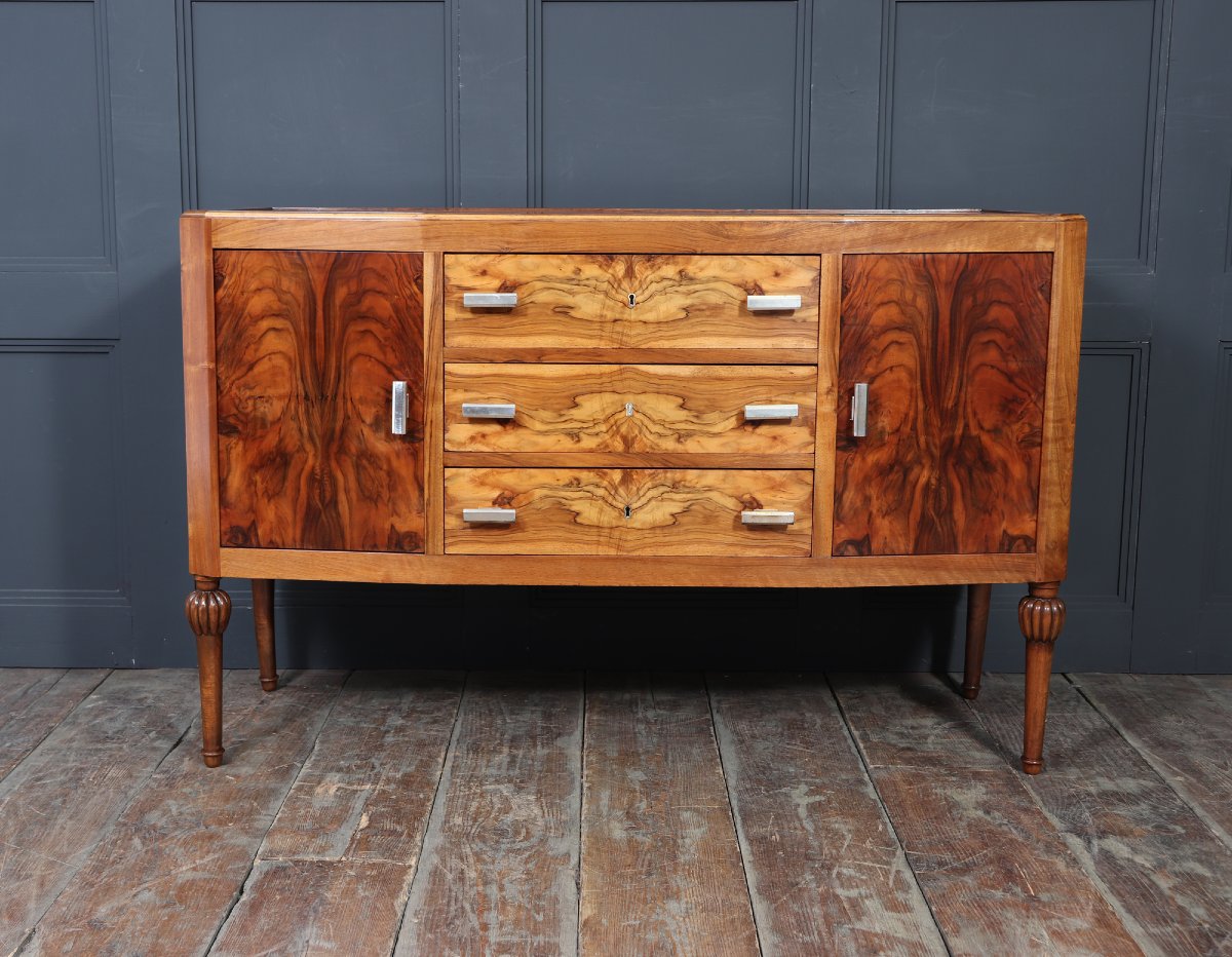 Buffet Art Déco français en noyer, vers 1930-photo-1