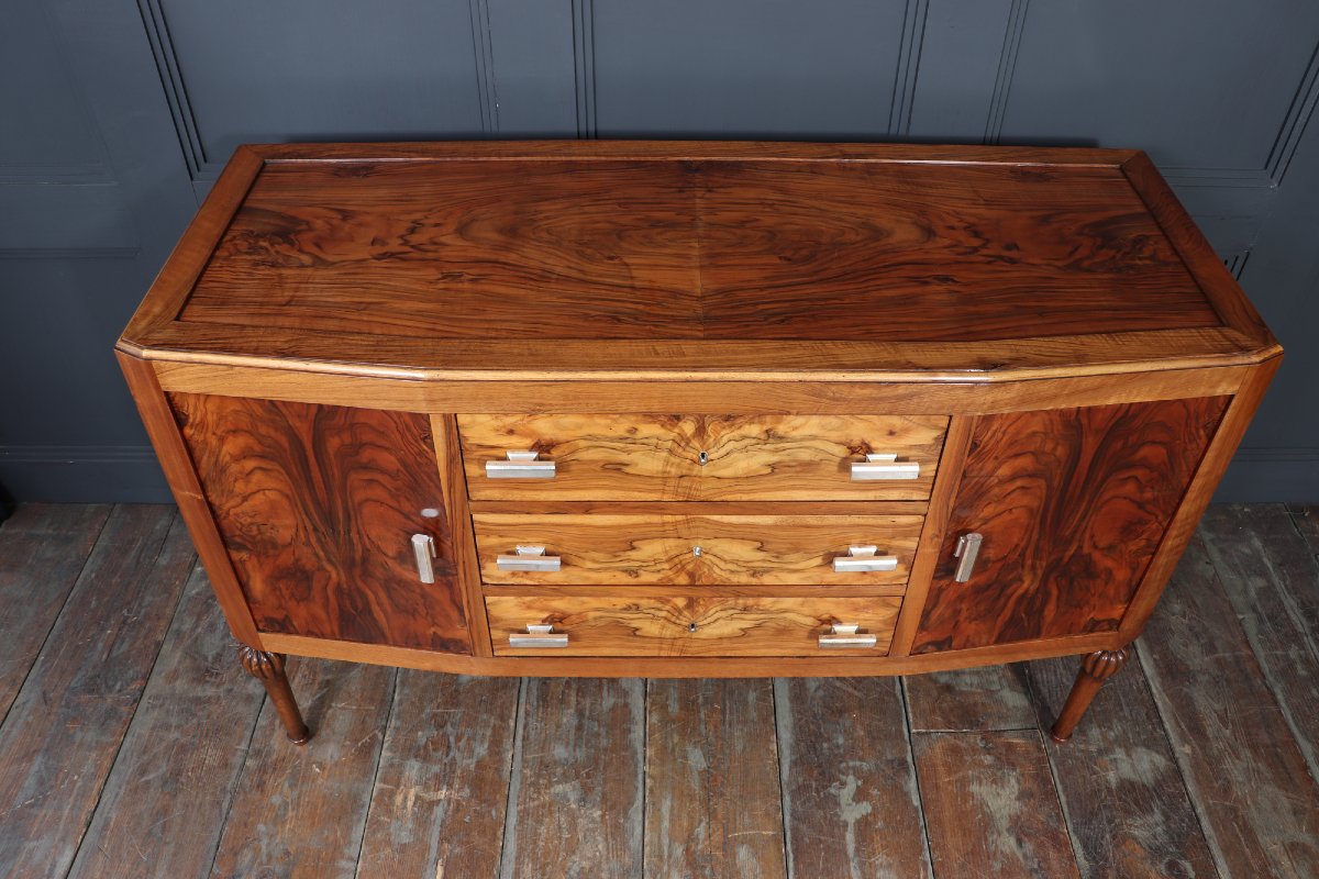 Buffet Art Déco français en noyer, vers 1930-photo-2