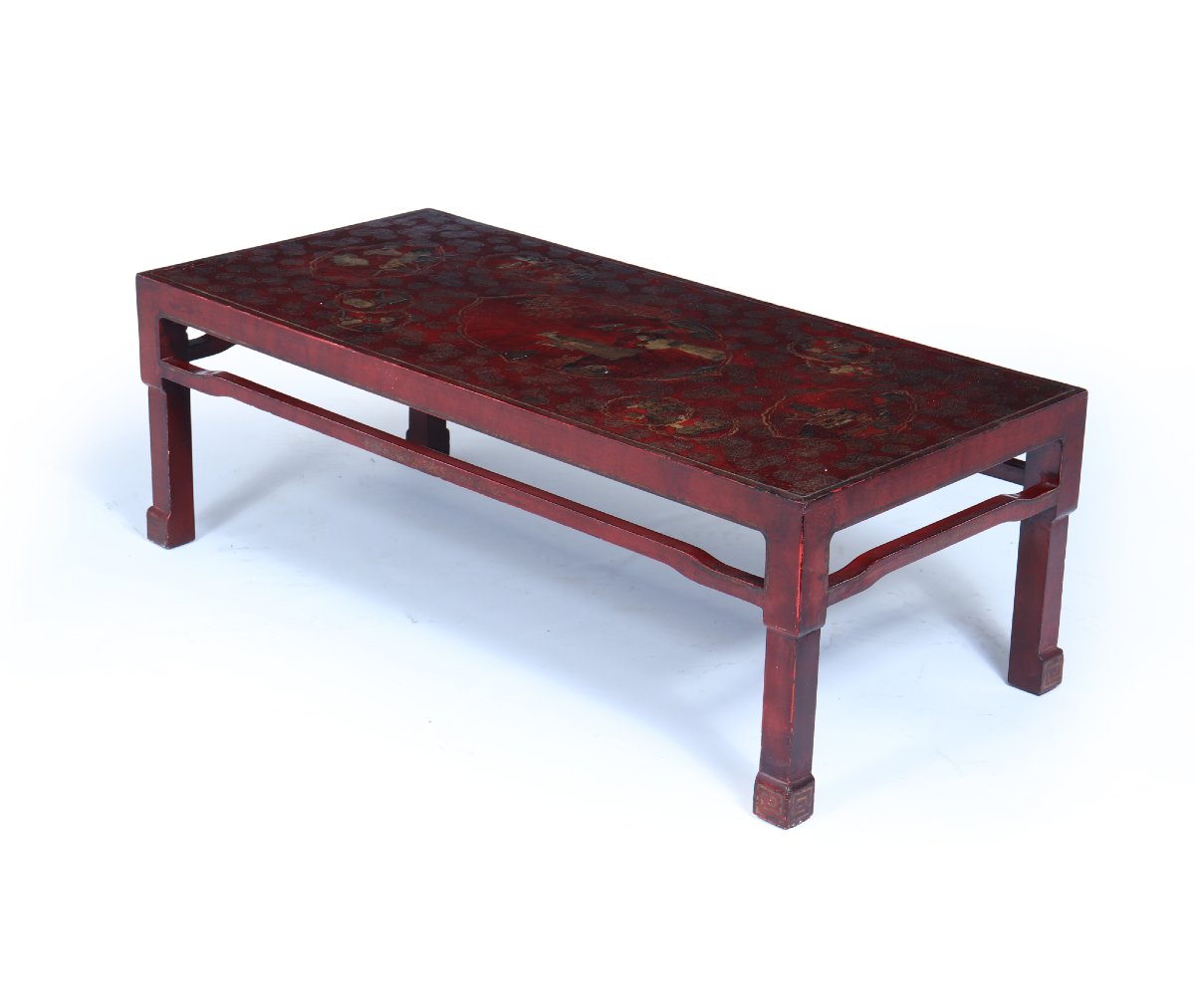 Chinese Coffee Table In Red Lacquer, Circa 1920-photo-3
