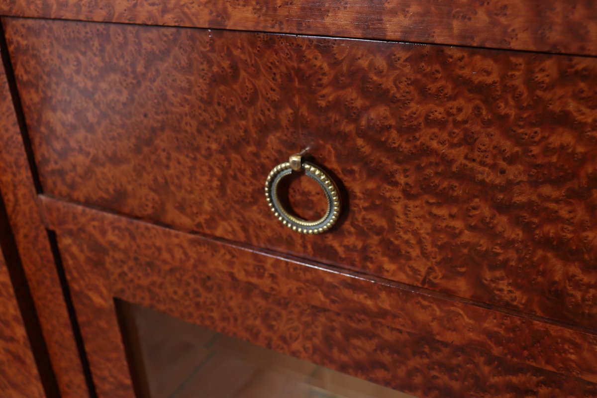 French Art Deco Burr Thuya Display Sideboard-photo-2