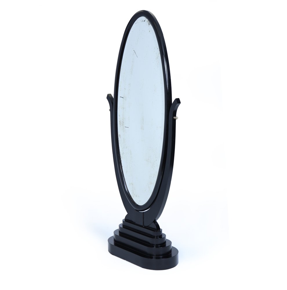 French Art Deco  Mirror With Ebonized Frame-photo-2