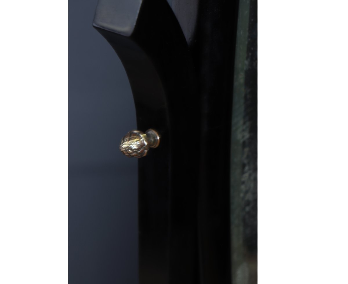 French Art Deco  Mirror With Ebonized Frame-photo-1