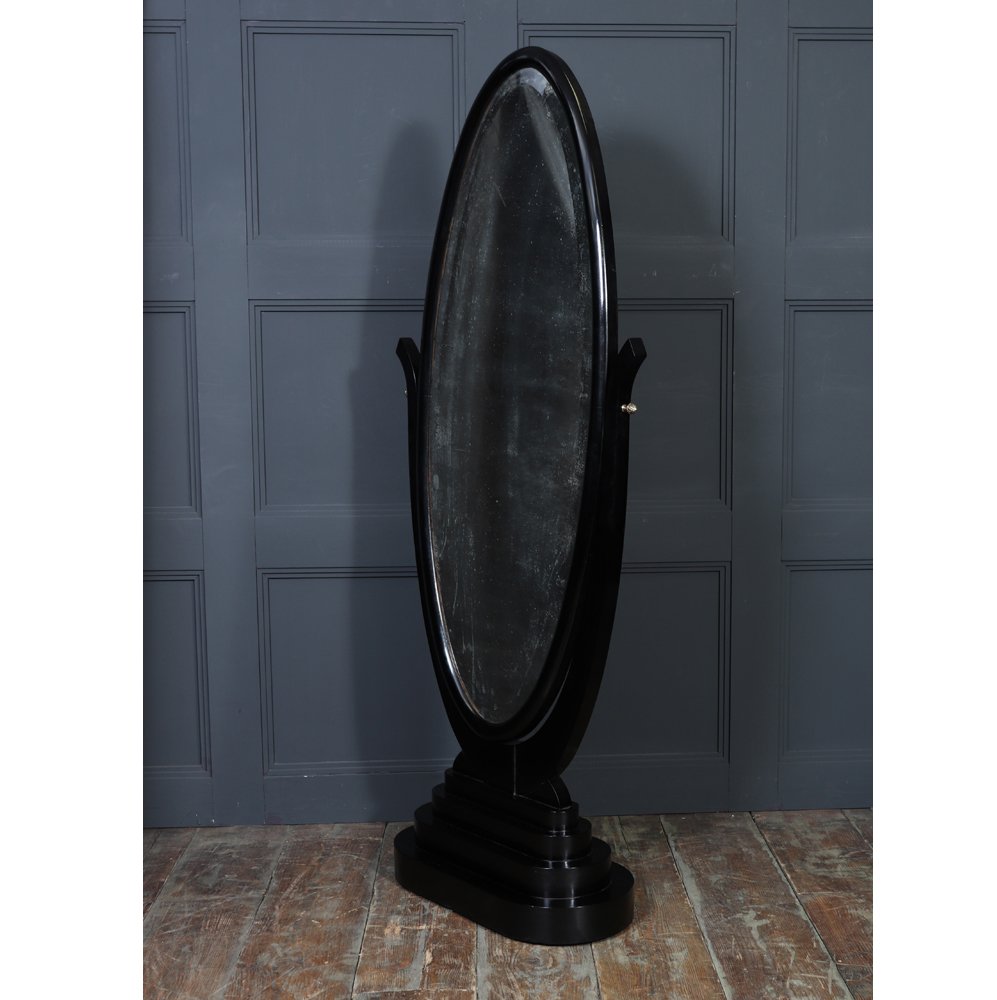 French Art Deco  Mirror With Ebonized Frame-photo-5