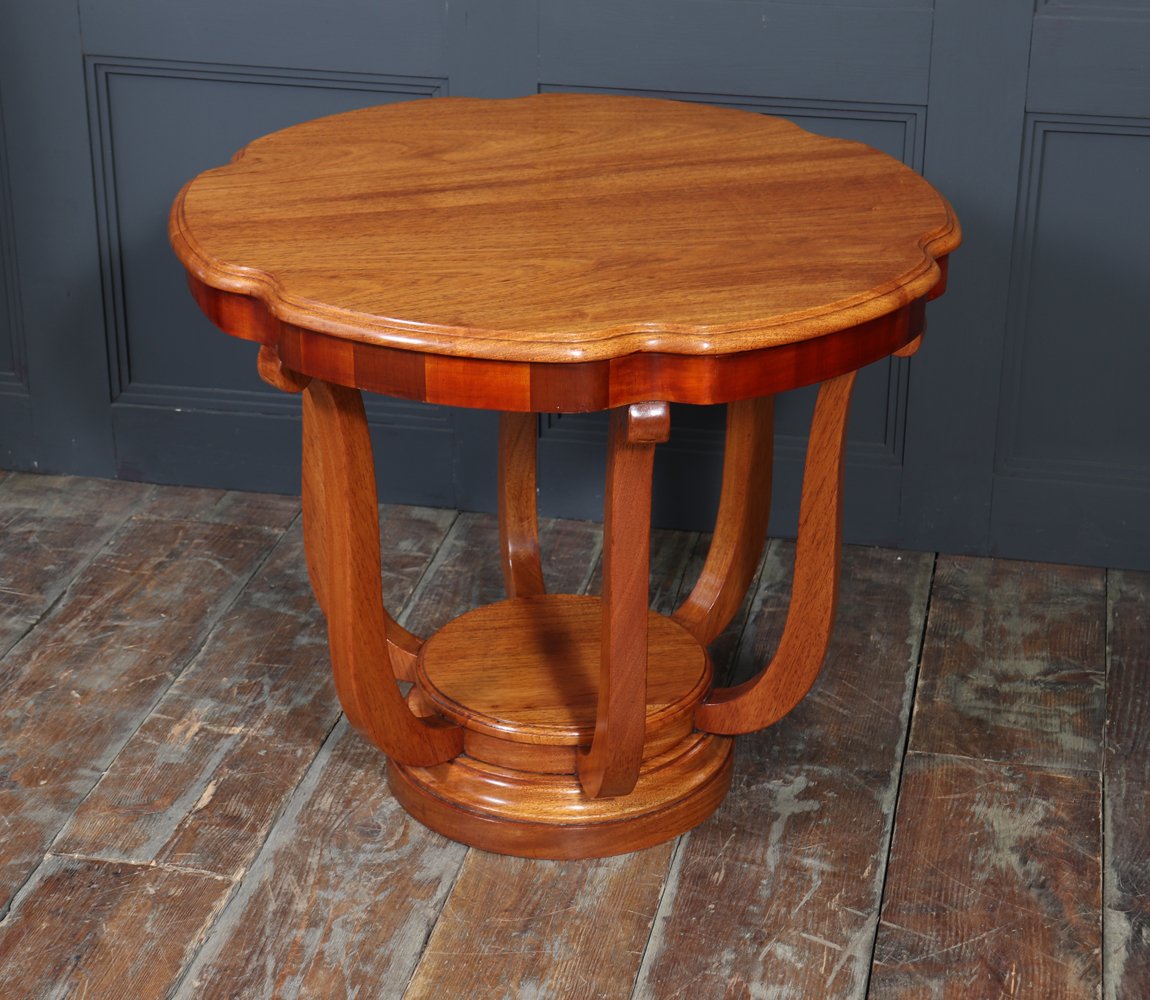 Table basse Art Déco française en acajou massif-photo-3