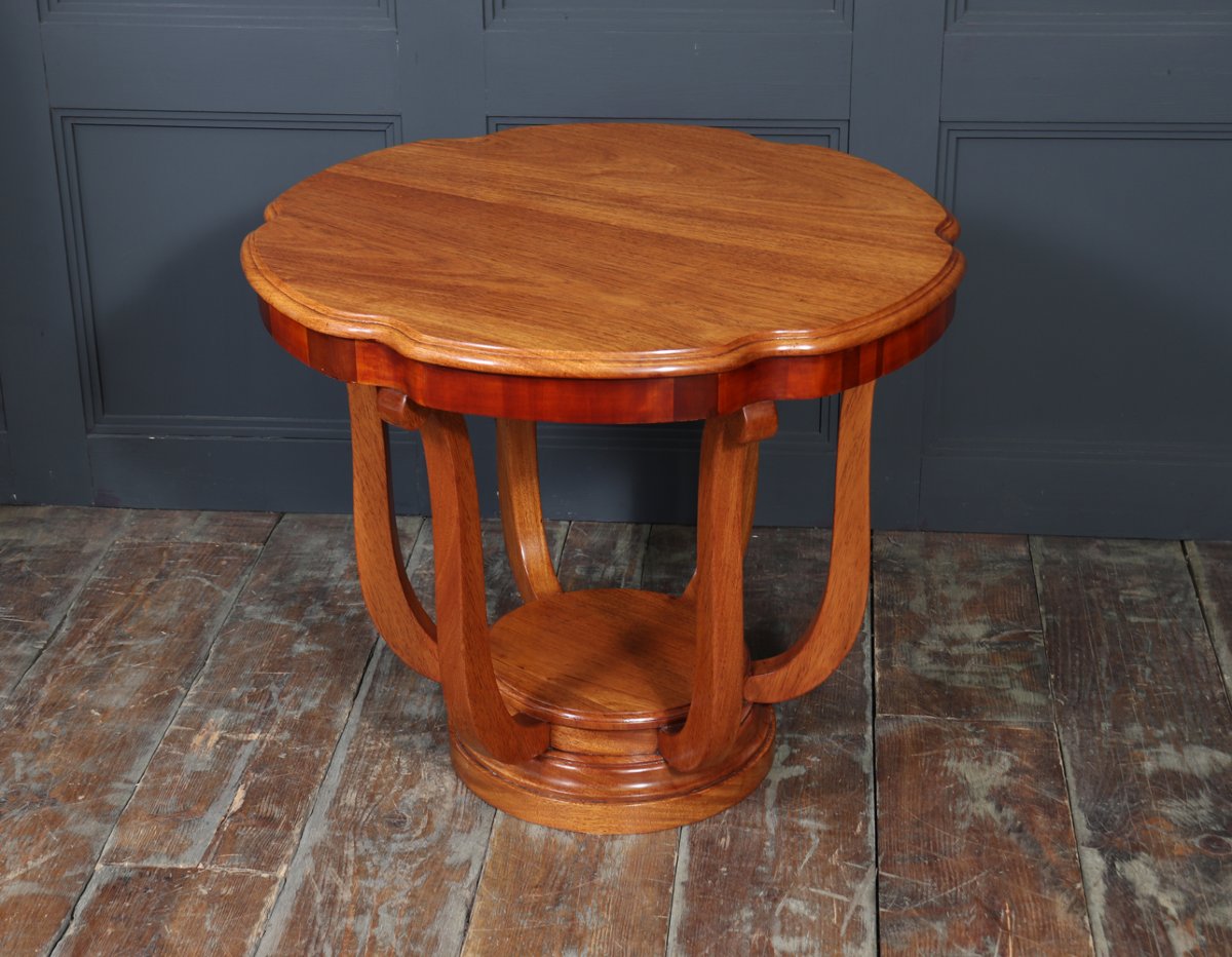 Table basse Art Déco française en acajou massif-photo-4