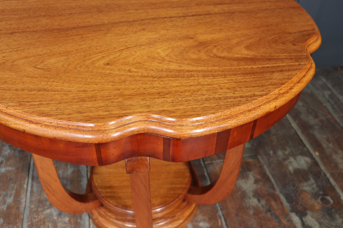 Table basse Art Déco française en acajou massif-photo-8