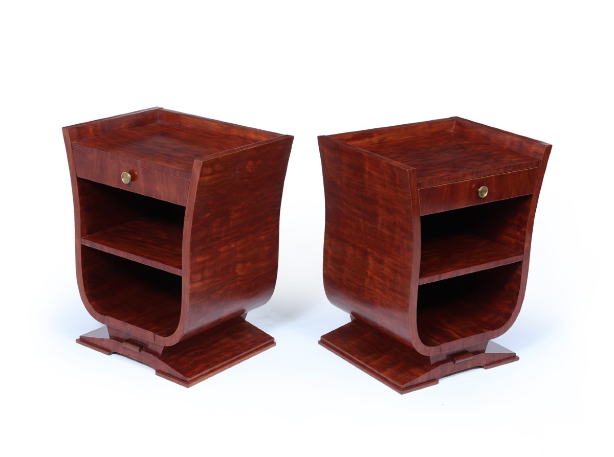 Pair Of French Art Deco Bedside Tables-photo-4
