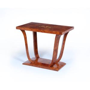 French Art Deco Coffee Table In Yew Burl