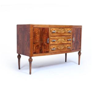 French Art Deco Walnut Sideboard, Circa 1930