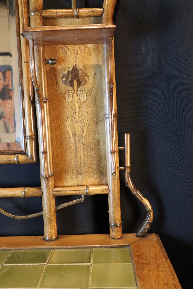 Bamboo Dressing Table, Circa 1900, Art Nouveau Style-photo-1